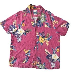 Tommy Bahama Island Modern Fit Shirt Men’s XL Silk Cotton Hawaiian Floral